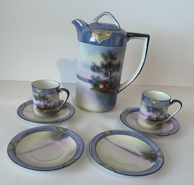 Vintage Hand Painted Noritake Tea Set  Made In Japan-Morimura 8 Pieces