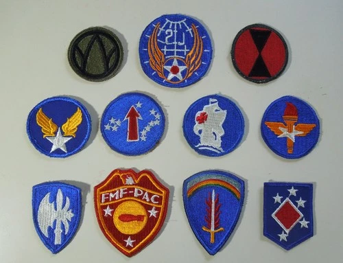 Lot of 11 WW2 U.S. Military Uniform Patches