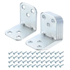8 Set l Corner Bracket Metal Angle Brackets, Silver, 1.89"x1.58"x1.89"