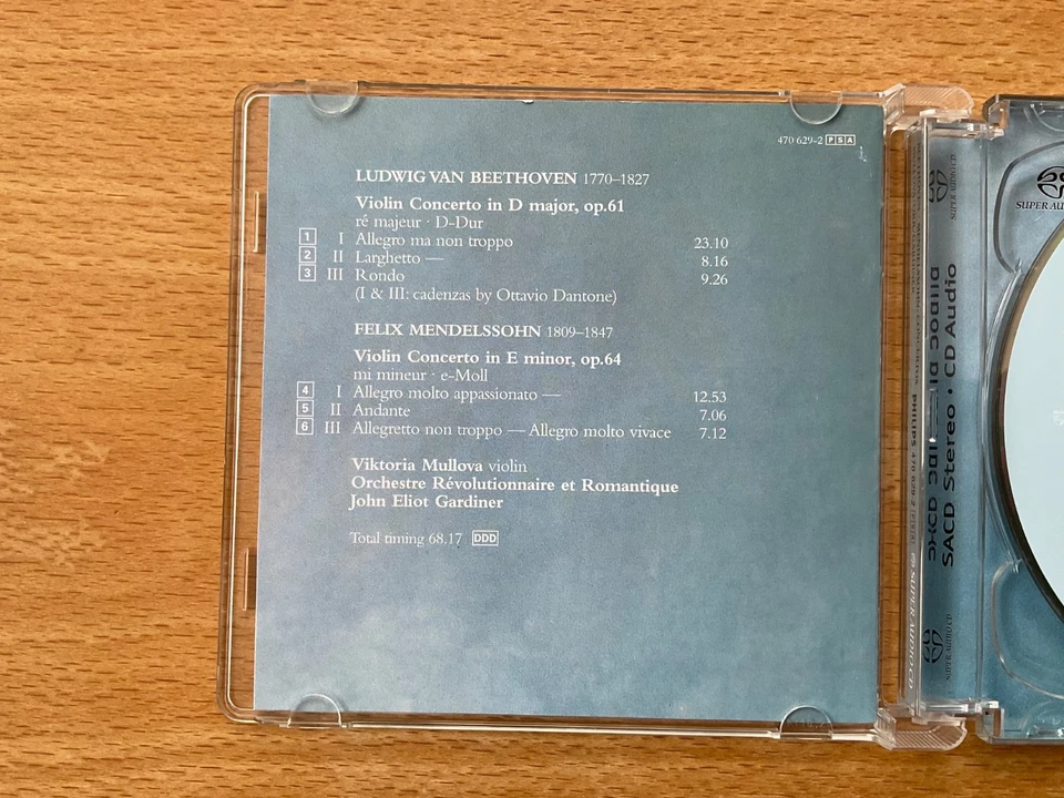 SACD Beethoven Mendelssohn Violin Concertos, V. Mullova, J. E. Gardiner, nw nm - Bild 4 von 4