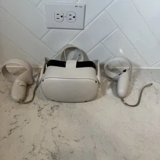 Meta Quest 2 VR Headset 128GB w/ Controllers/Regular Strap - Tested and Working