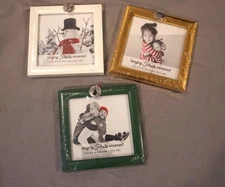 NEW ELSA L 4"x4" Hanging Photo Ornament Picture Frame - SELECT COLOR