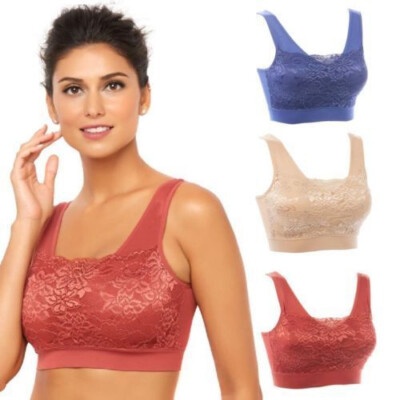 Rhonda Shear  Lace Overlay 3-pack Bra  557-604 Harvest Festival , Size M