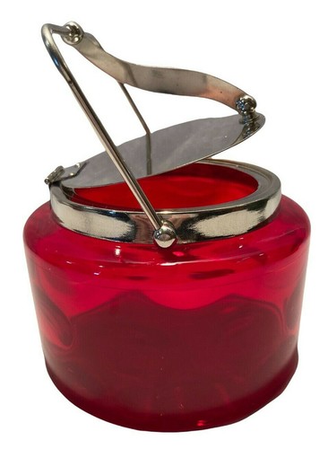 Antique Victorian Ruby Red Optic Dot Condiment Sweetmeat Marmalade Jar Canister - Picture 11 of 12