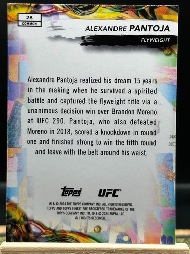 2024 Topps Finest UFC - Alexandre Pantoja - Aqua Glitter - 28 - Picture 2 of 2