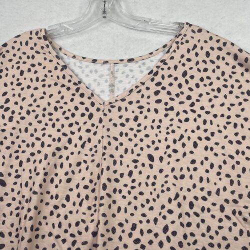 NEW - Womens Plus Size 3X Light Pink Cheetah Print Short Sleeve Boutique Top - Picture 13 of 13
