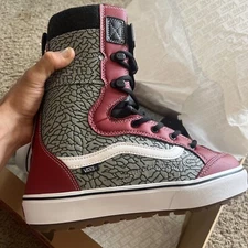 Vans Hi-Standard LL DX Pro Snowboard Boots Size 10.5 Jordan Elephant Camo Red