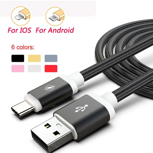 1M 2M 3M USB Quick Data Charger Charging Cable for iPhone 11 13 Android Type-C - Picture 1 of 20