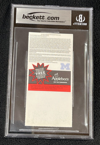 Jim Harbaugh Signed Michigan Wolverines 1st Coach Win Ticket Beckett Auto 10 - Picture 2 of 2