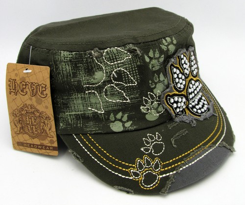 Animal Paw Claw Distressed Childrens Youth Kids Adjustable Cadet Cap Hat NWT - Picture 3 of 7
