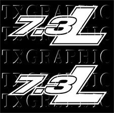 7.3 L Liter Engine Size Decal Sticker Ford Powerstroke V8 Turbo Diesel Pair