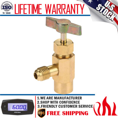 Freon Can Tap Valve Dispenser Opener Recharge Tank Adapter 1/4SAE Hose Self Seal