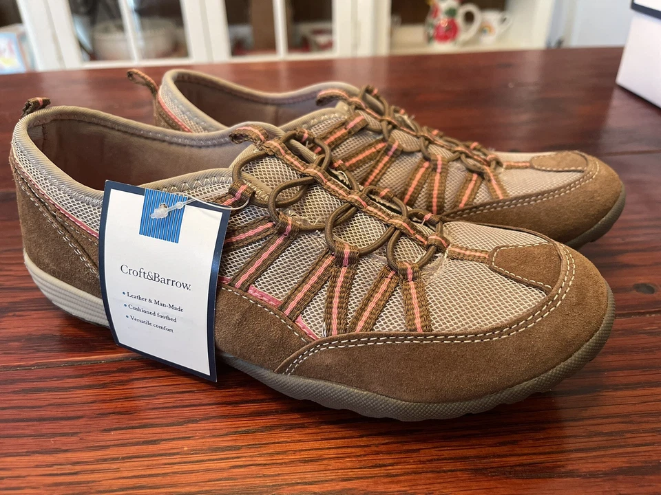 Zapatos de senderismo/caminata Croft&Barrow para mujer y mujer, talla para mujer 8, marrón y rosa. NUEVO Foto 2 de 4