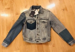 patchwork denim trucker jacket