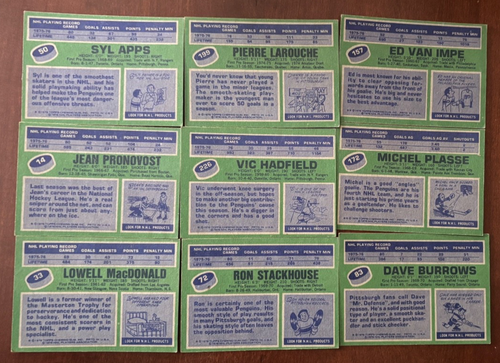 1976-77 Topps Hockey Pittsburg Penguins. 9 different players lot - Picture 2 of 2