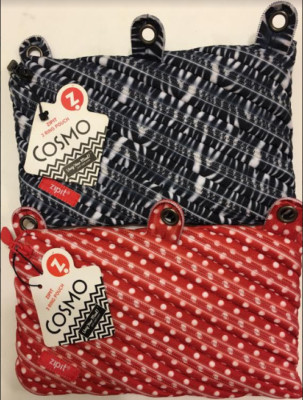 ZIPIT Cosmo 3 Ring Binder Pouch, Lot of 2, Zebra & Red w/ White Polka Dots