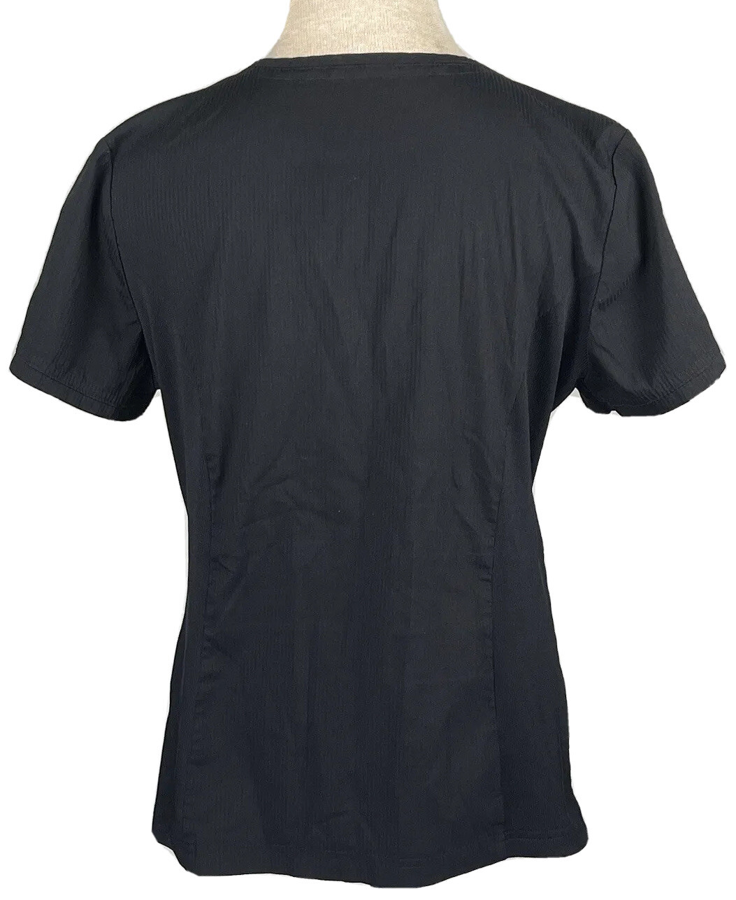 Koi Lite Philosophy Womens Small Black Scrub Top Mock Wrap Stretch 316