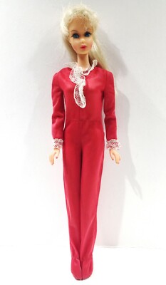 Barbie Doll Pajamas Best Buy #7203 Sleeper Jumpsuit Red Vintage