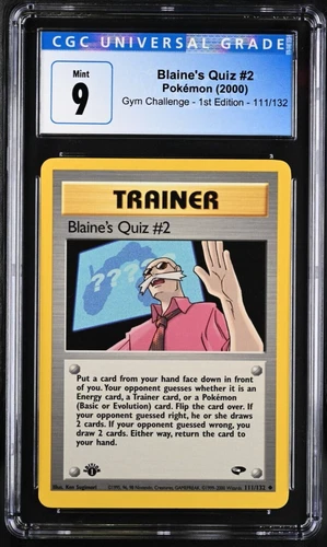 Blaine's Quiz # 2 111/132 1st Edition Pokemon Gym Challenge CGC 9 Mint