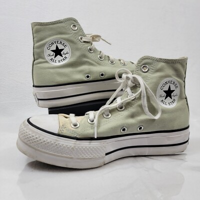 Converse All-Star Chuck Taylor Shoes Women's Lift Platform Green Hi High Top 8