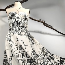 ZARA 🤍 KLEID MAXIKLEID TRÄGERKLEID BAUMWOLLE A-LINIE SCHWARZ WEISS 2891/006