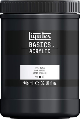 BASICS Acrylic Paint, 946ml (32-oz) Jar, Ivory Black