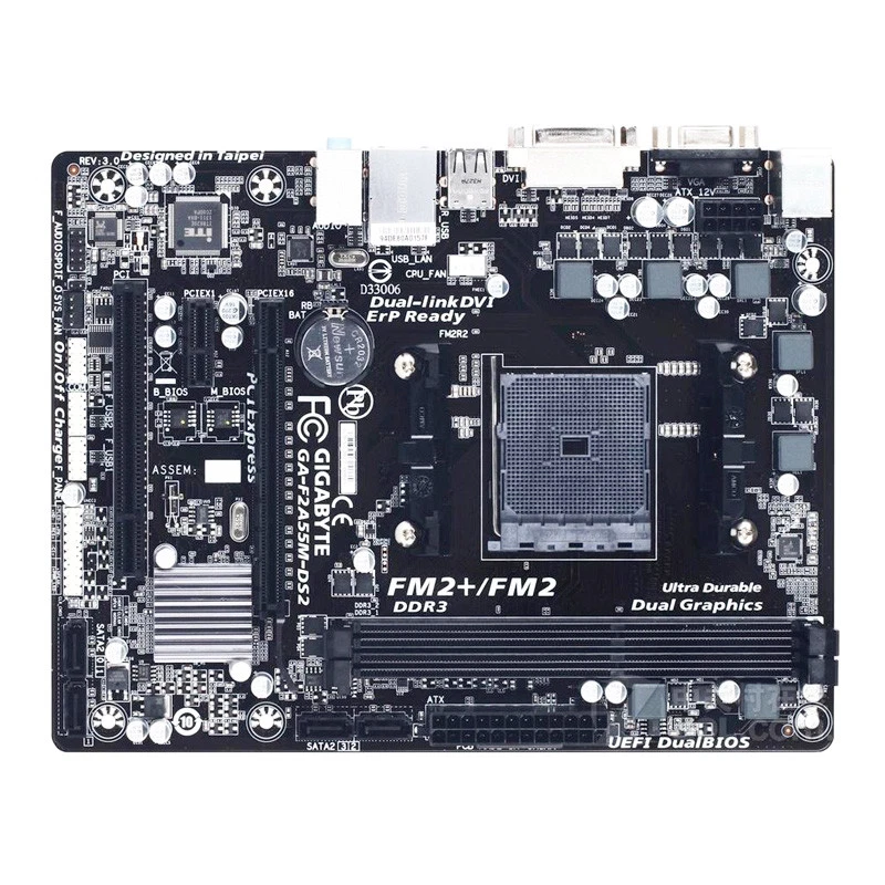 GIGABYTE GA F2A55M DS2 For AMD A55 FM2 FM2 Micro ATX Motherboard