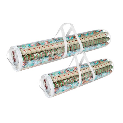 Set of 2 Wrapping Paper Storage Holders for 20 Rolls of Gift Wrap