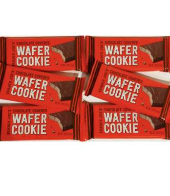 6 Packs Trader Joe's Chocolate Covered Wafer Cookie 1.94 OZ Each