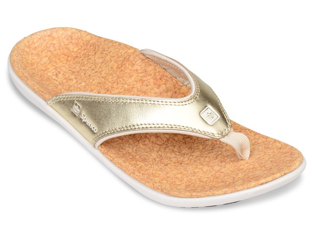 Spenco Yumi Metallic Womens Supportive Flip Flops Gold - 11 for sale online | eBay