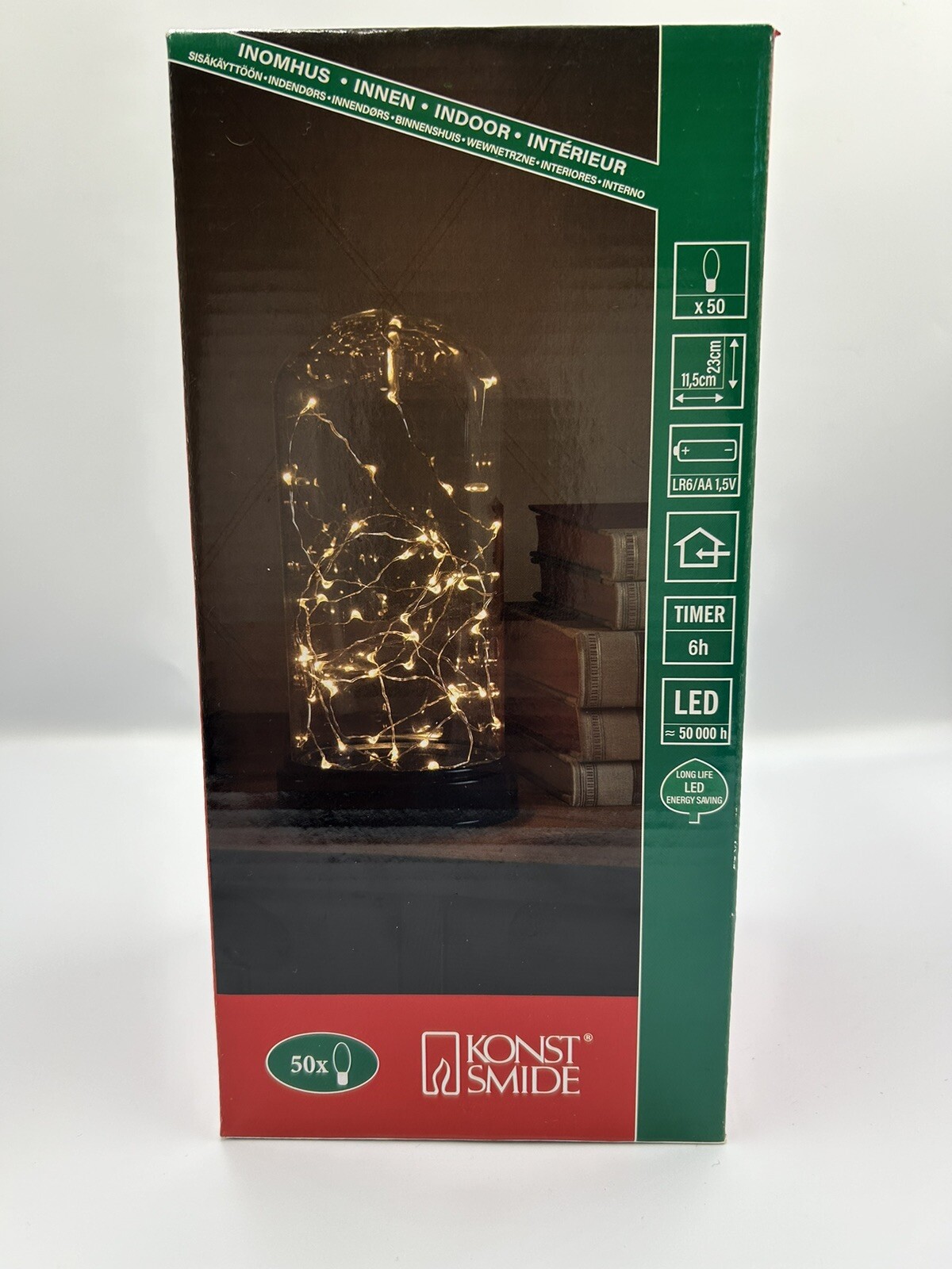 Konstsmide LED Lights in Dome Jar Decoration/Table Centrepiece New & Sealed 23cm