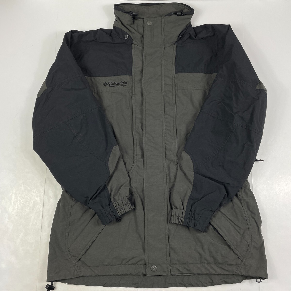 Columbia Jacket Mens Large Gray Softshell Field Full Zip Skiing