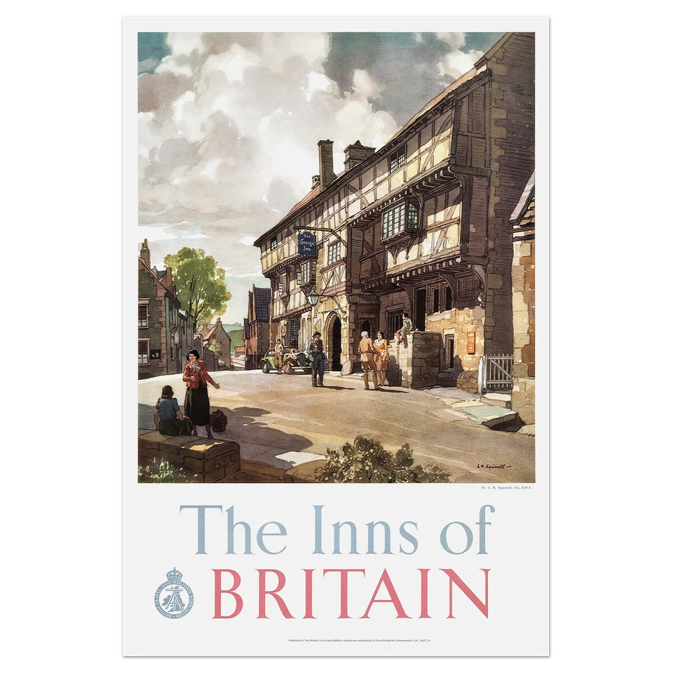 Póster The Inns Of Britain, 1949 | 22x33" tamaño grande | Decoración de pared inglesa vintage Foto 4 de 4