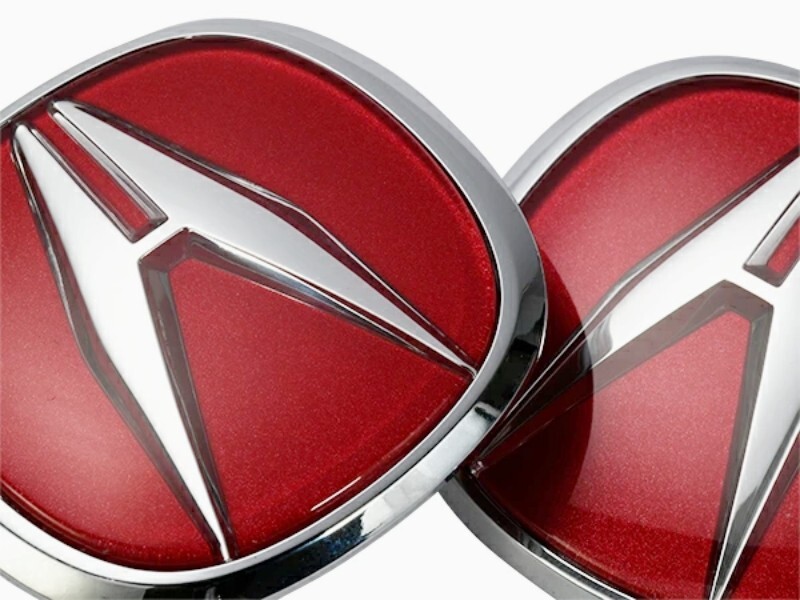 Genuine Honda OEM Red 'A' Emblem Set – Front & Rear – Fits 1997–2001 Acura Integra DC2 Type-R