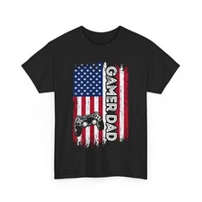 Gamer Dad American Flag Shirt, Video Games Player Shirt, Father's Day Shirt 