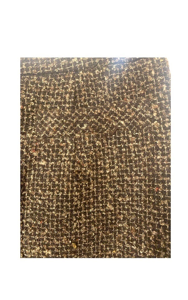 复古 Mixit 女式 8 码棕色奶油粗花呢裙羊毛混纺直学院风 — 第 2/4 张图片