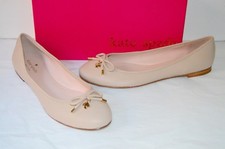 New 228 kate spade New York Willa Powder Nude Nappa Leather Ballet Flats Beige