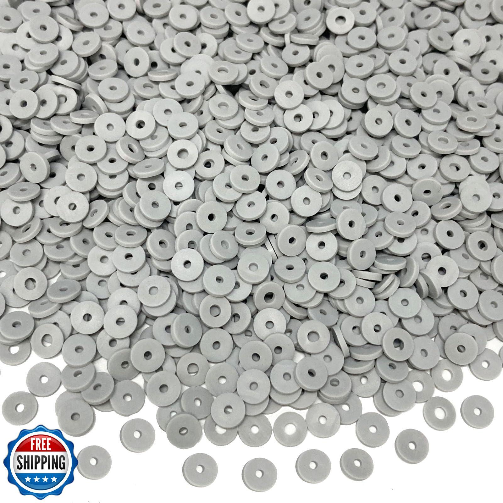 5000pcs Light Gray Polymer Clay Heishi Flat Round Spacer Beads for Jewelry Making