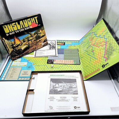 1987 Onslaught D-Day to the Rhine TSR SPI Lightning Simulation Game WWII War