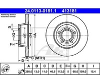 2 St. Bremsscheibe Ate 24.0113-0181.1 FüR Audi A4 Avant A4
