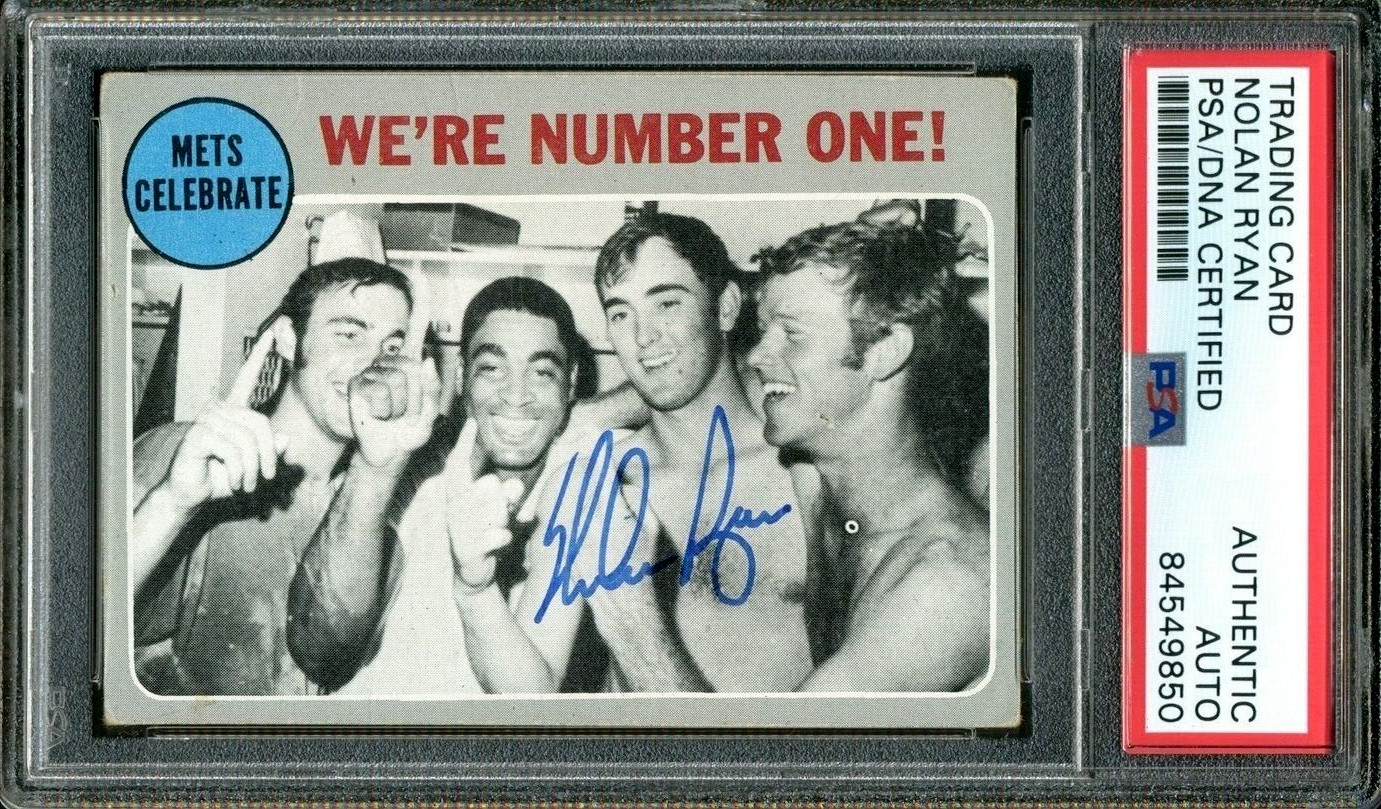 Nolan Ryan 1970 Topps We're Number One! PSA DNA Authentic Autograph Auto #198