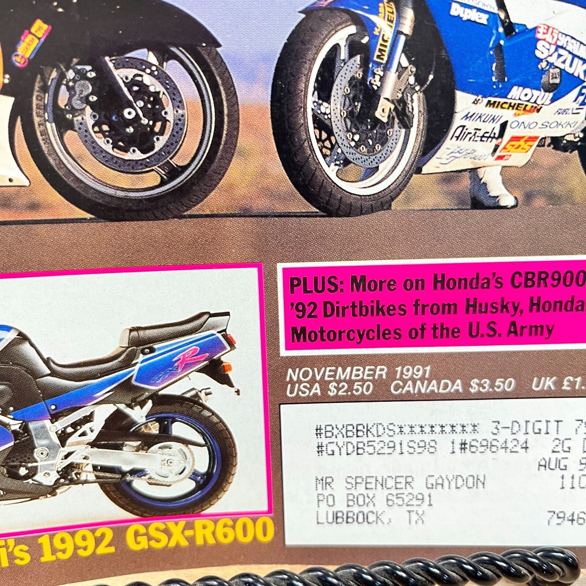 CYCLE WORLD MAGAZINE / NOVEMBER 1991 / SUZUKI GSX-R | eBay