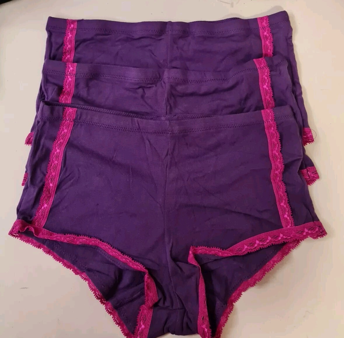 Maidenform Cotton Blend Plum Boyshort 3-Pack Size 6/M Sample L1 New