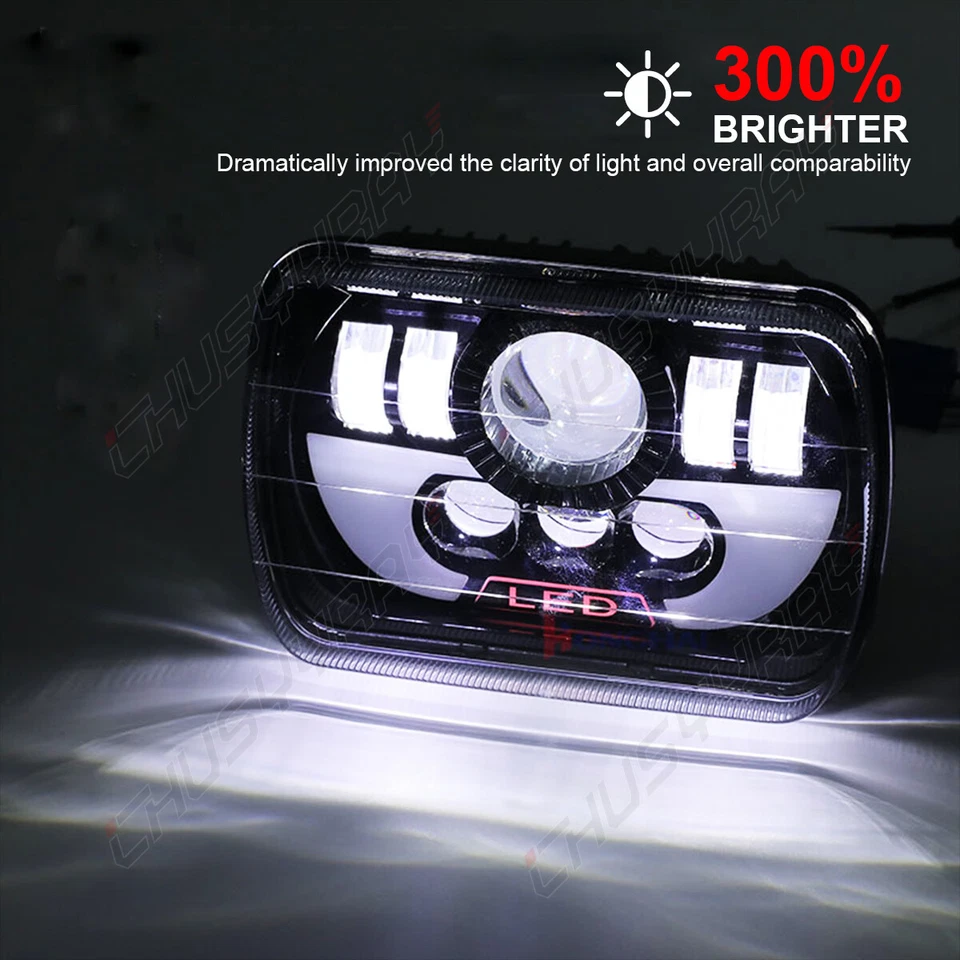 Fits Chevy Express Cargo Van 1500 2500 3500 Pair 7x6 5x7 LED Headlights Hi/Lo - Image 2 of 4