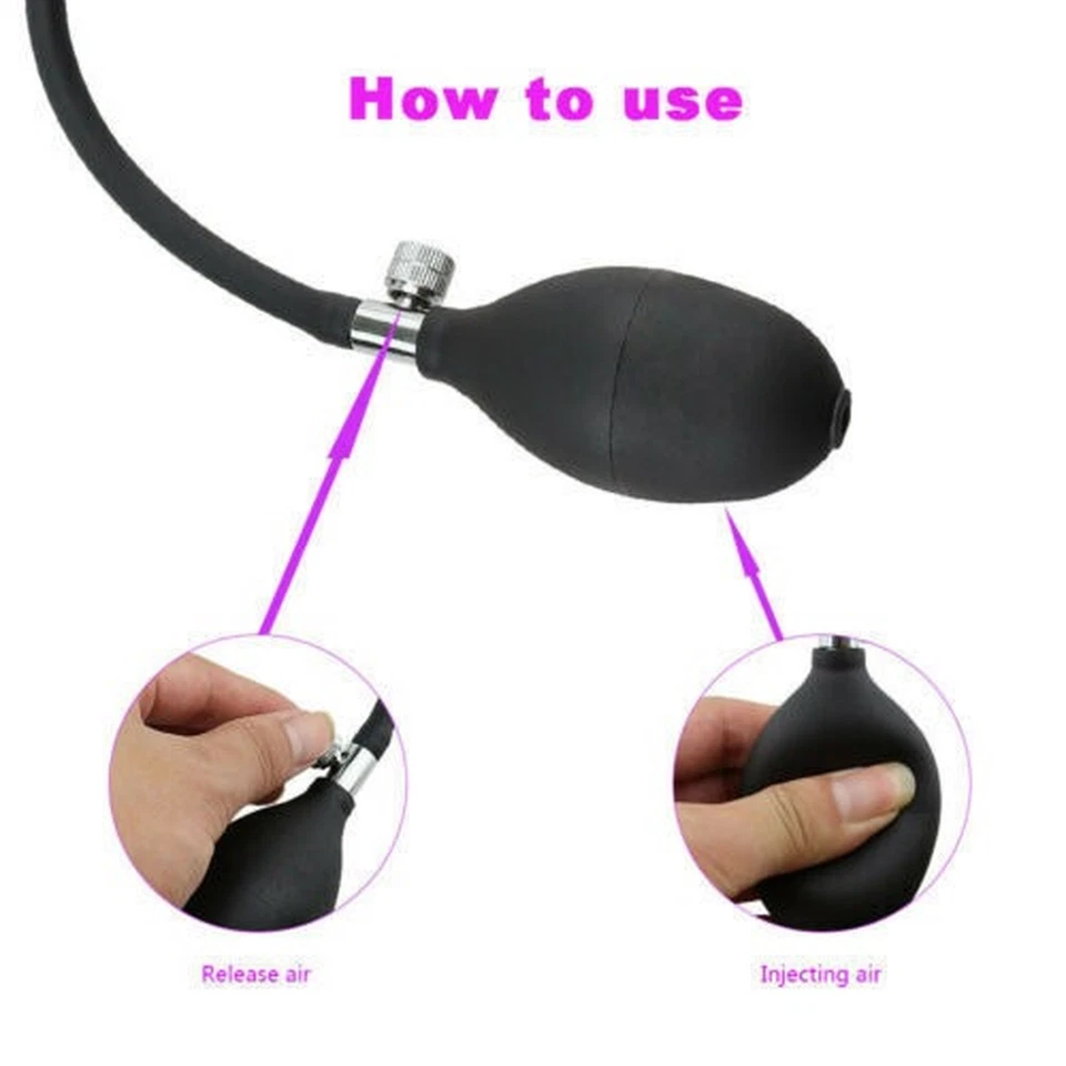 Enchufe inflable de silicona masculino para pene sonidos sonido tubo juguetes sexuales BDSM Foto 4 de 4