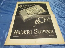 Werbung  MOKRI  Super ,  Antik  Reklame , Original  1935 , Vintage  # 229  Print