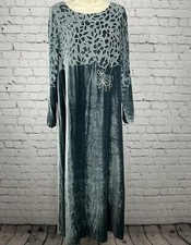 VTG David Dart Blue Silk Blend Floral Long Sleeve Shift Dress Size Medium M