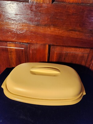 Tupperware #1273-3 4 Piece Vegetable Rice Steamer Harvest Gold Yellow Vintage