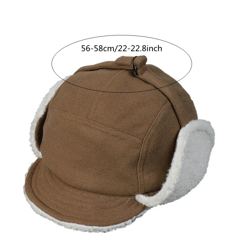 Women Plush Lined Bomber Hat with Ear Flaps Winter Warm Pilot Cap Adjustable - Image 4 of 4