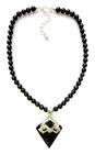 HSN Jay King Sterling Silver Gabbro Pendant With 18" Bead Necklace — photo 1
